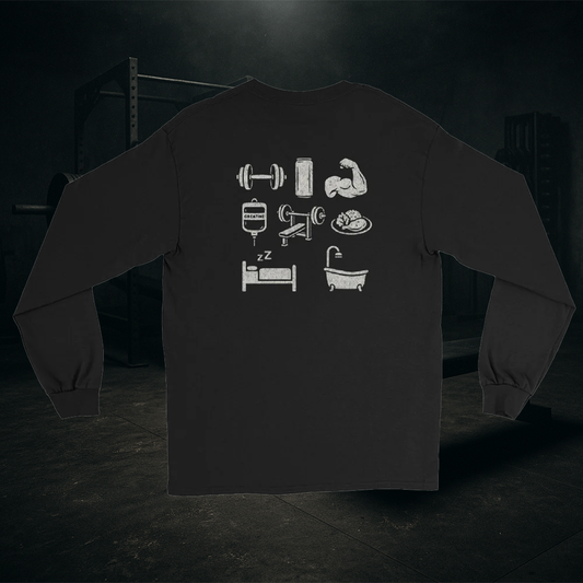 Men’s Long Sleeve Shirt With Gym Icons